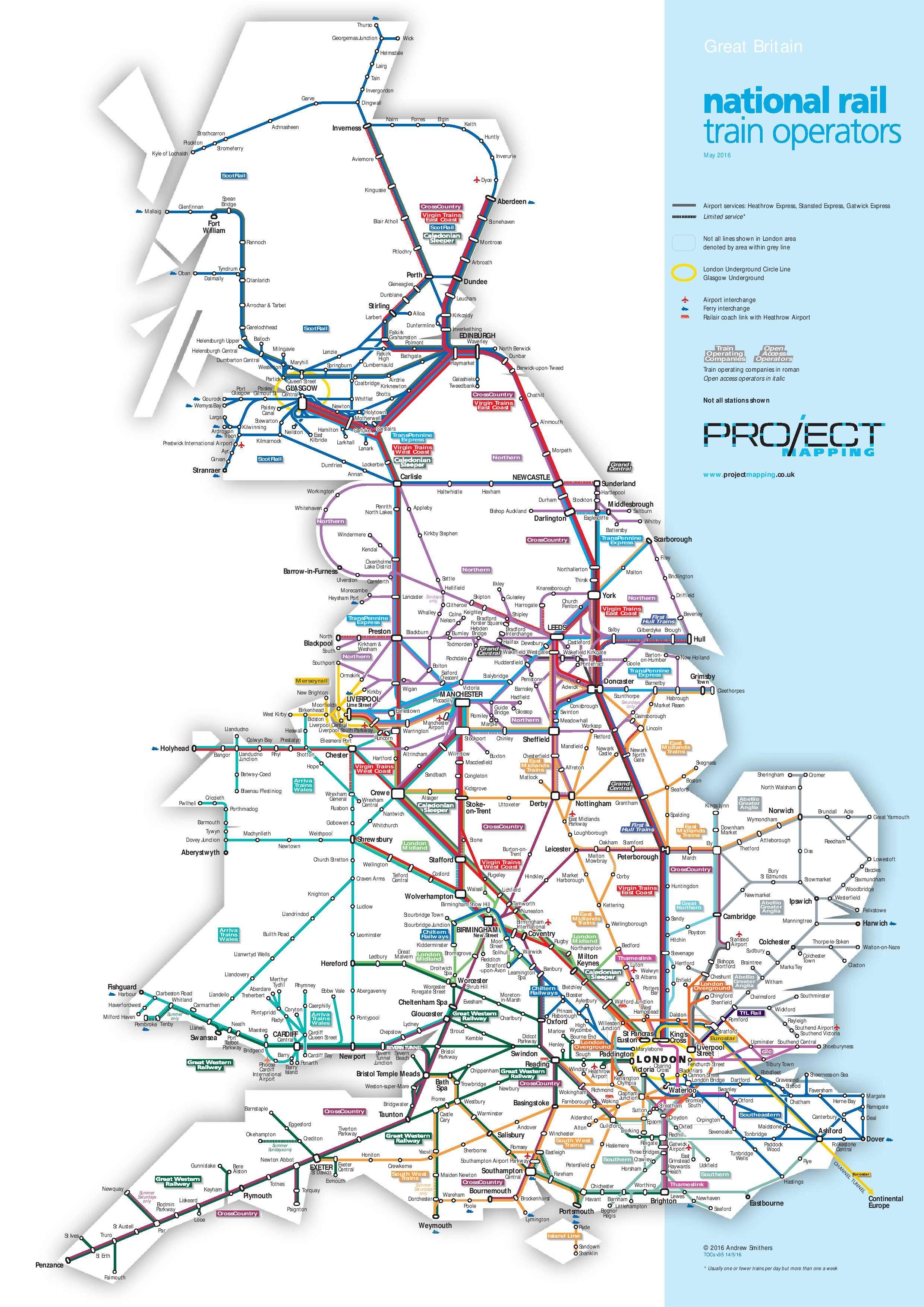 Royaume Uni Les Gares De La Carte La Grande Bretagne Train De La Carte Europe Du Nord Europe