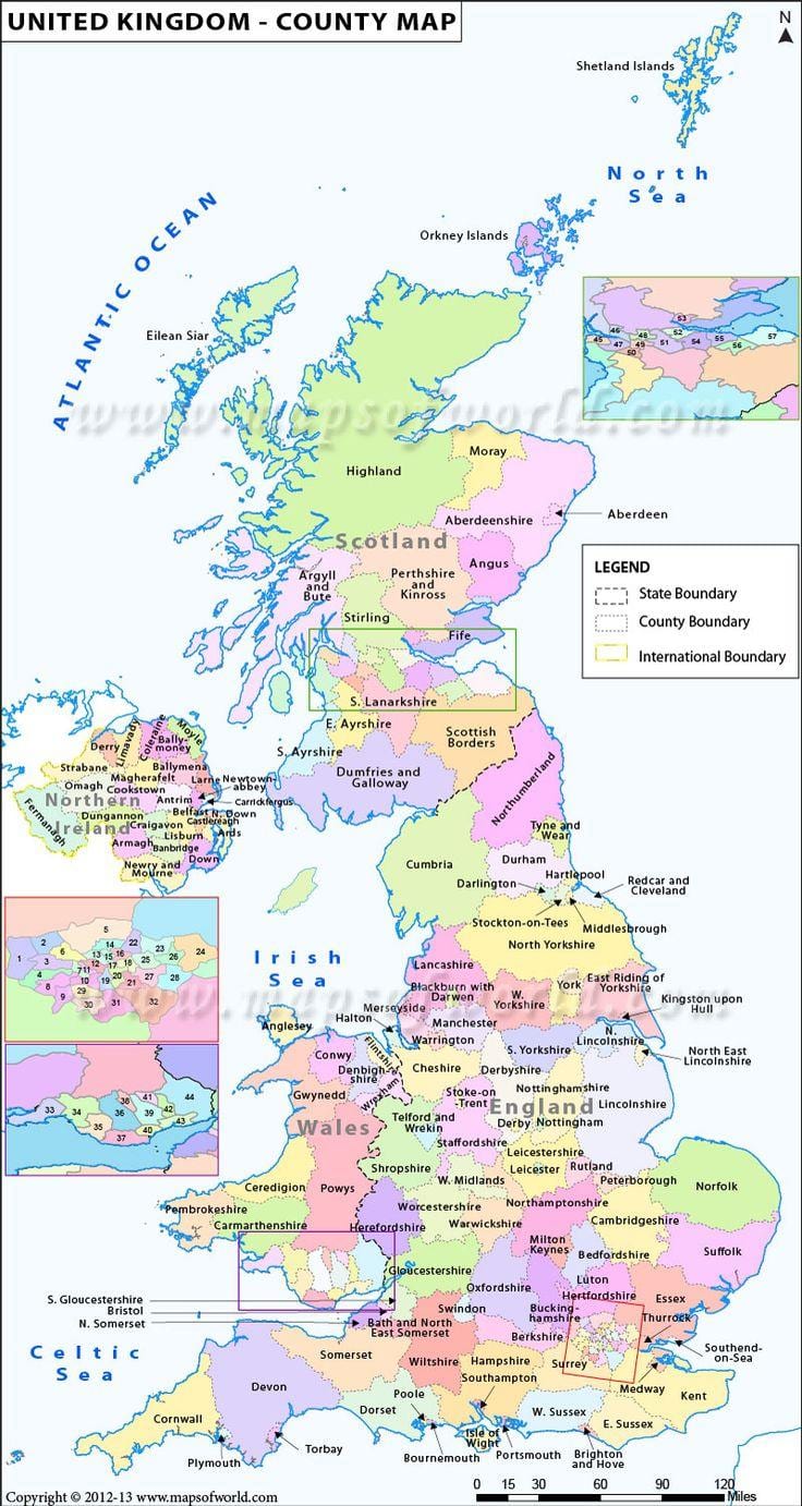 carte du royaume-UNI de la côte ouest