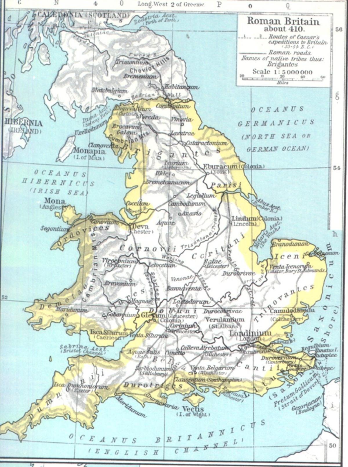 carte de la grande-Bretagne médiévale