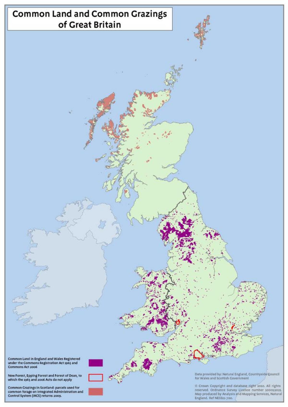 National Trust Land Map National Trust, Royaume-Uni Carte - Carte De La Uk National Trust (Europe  Du Nord - Europe)