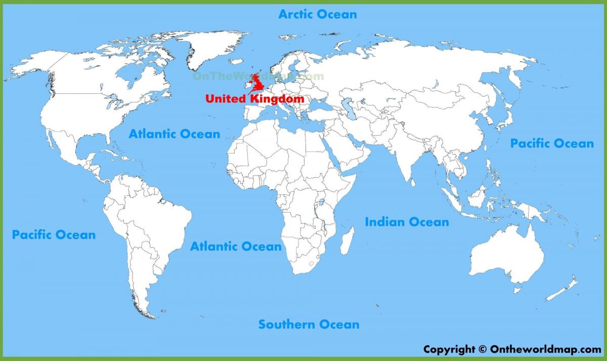 Royaume-UNI dans la carte du monde