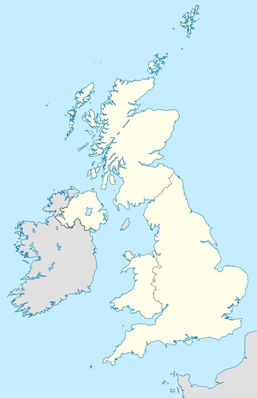 carte du royaume-UNI frontières