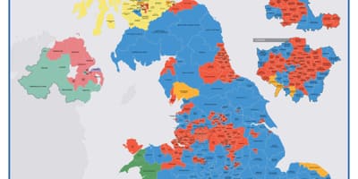 Carte de l'est royaume-UNI