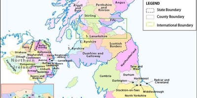 Carte du royaume-UNI de la côte ouest