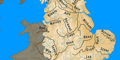 Carte du royaume-UNI rivières